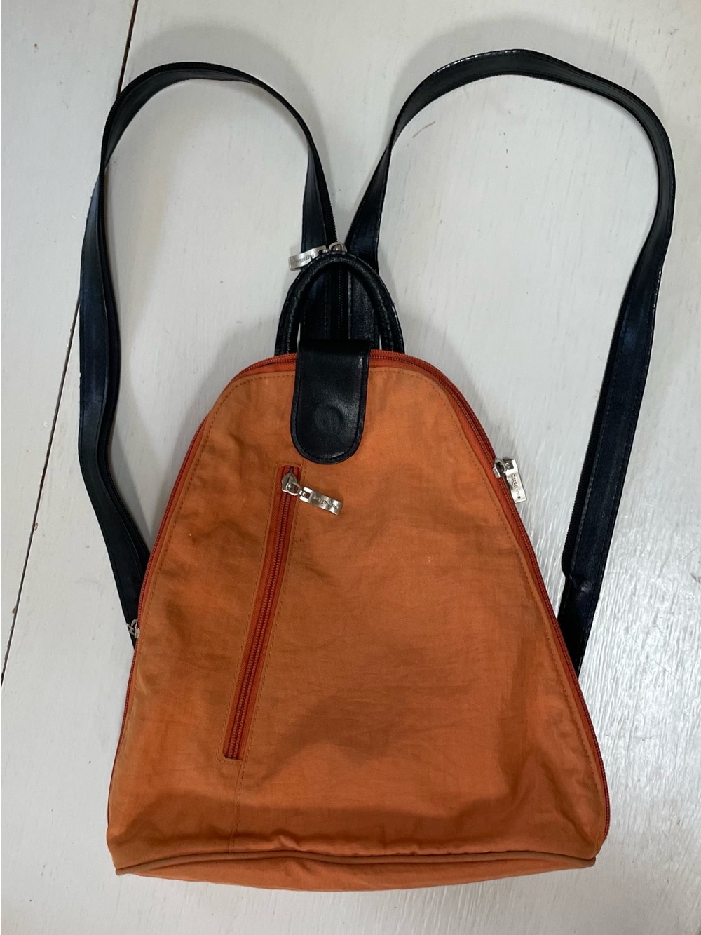 Baggallini Orange Travel Backpack with Black Trim